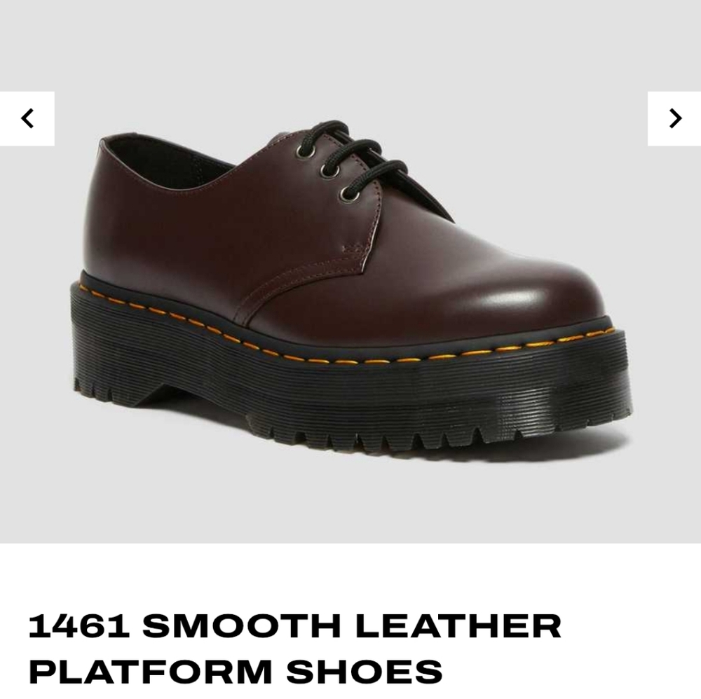 Womens 1461 Burgandy Smooth Leather Platform Size38/7